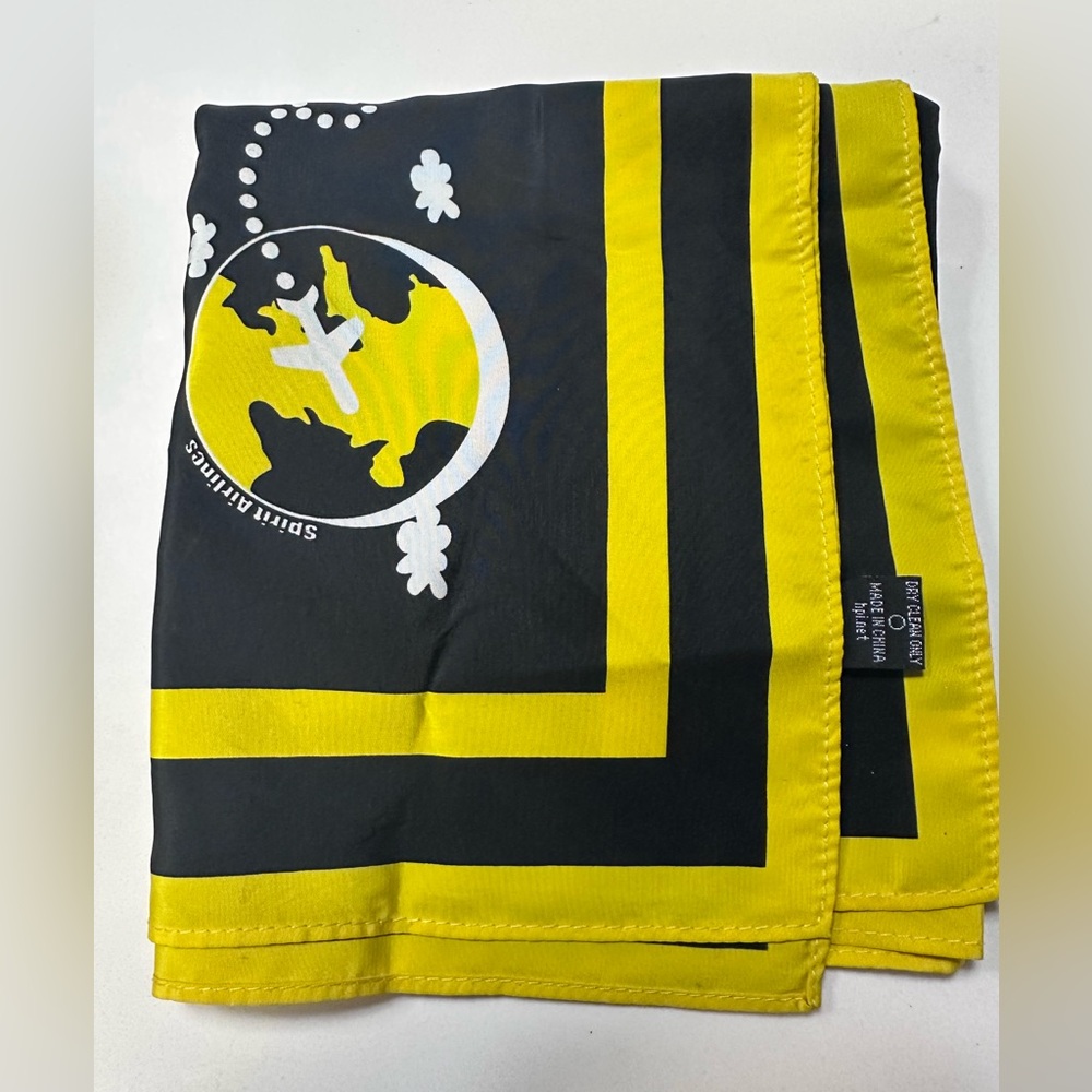 For Gate Agent. Black and Yellow Spirit Airlines Scarf